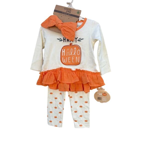NWT Halloween 12 month Chick Pea Halloween Kids Costume - Orange and White - Picture 1 of 5